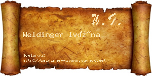 Weidinger Ivána névjegykártya